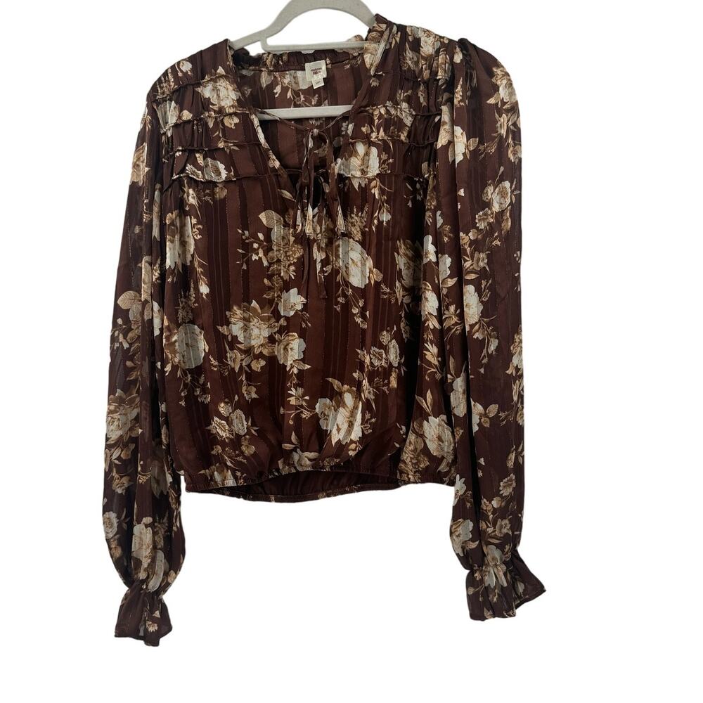 Whimsygoth Autres Filles brown floral blouse